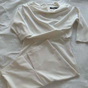 Badgley Mischka White Midi Dress